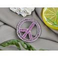 thumbnail image 3 of Purple Crystal Rhinestone Peace Sign Pin Fashion Jewelry Brooch Necklace Pendant, 3 of 6