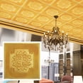 thumbnail image 2 of Vintage Pattern Tin Ceiling Tiles Emboss interior wall panel PL66 Golden 10Pcs/pack, 2 of 9