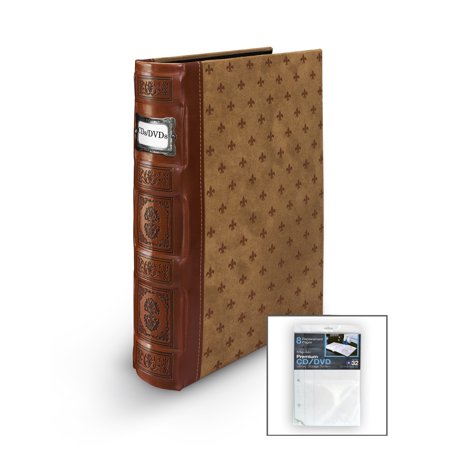 binder tuscany bellagio cognac italia insert sheets dvd cd storage