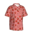 thumbnail image 2 of Balery Red Strawberry Print Men's Hawaiian Shirts Short Sleeve Beach Shirt Relaxed Fit Vacation Button Down Shirts-Large, 2 of 9