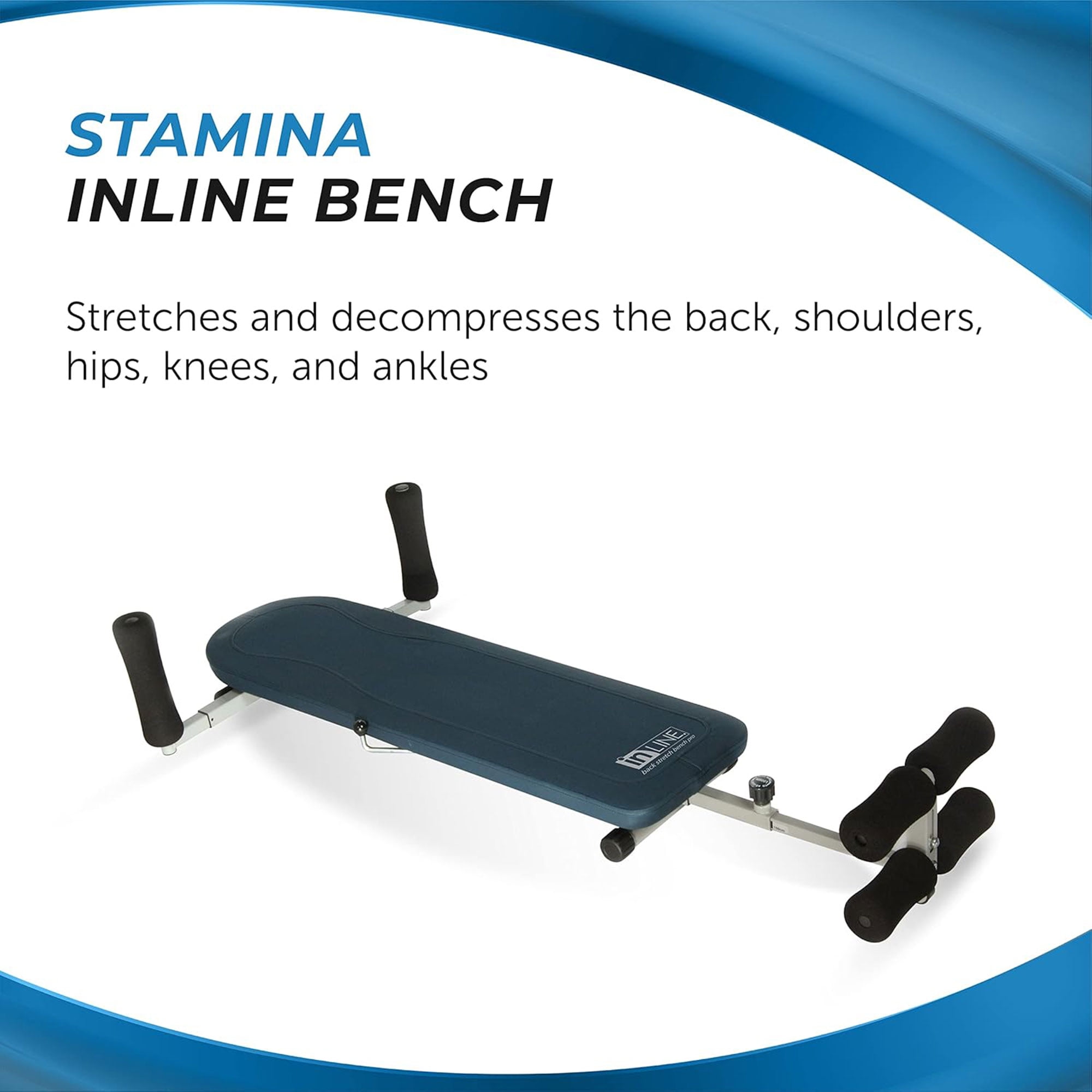 Stamina In-line Back Stretch Bench, Blue Gray relax muscle
