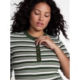 thumbnail image 4 of Terra & Sky Women's Plus Ribbed Henley Sweater Top with Elbow Length Sleeves, Sizes 0X-5X, 4 of 5