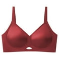 thumbnail image 3 of Loopsun Womens Bras Plus Size, Push up Bra for Women, Women's Solid Color Seamless Soft Push Up Comfortable Everyday Underwear Wireless Bra Wine, L, 3 of 4