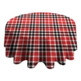 thumbnail image 4 of Red Black White Checkerboard Checkered Pattern Round Tablecloth 60"x60",Wrinkle Wipeable Table Cloth for Kitchen Dining Room Picnic Patio Party, 4 of 6
