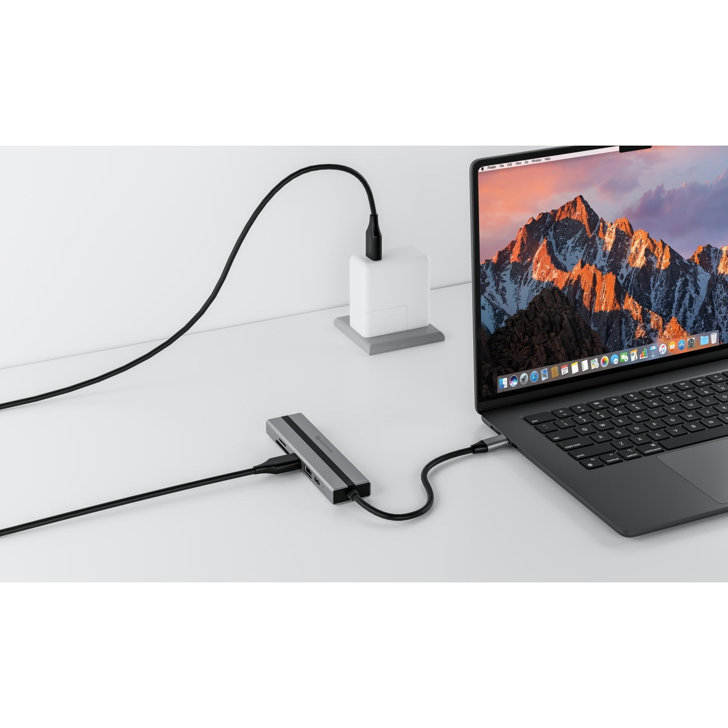 GRIFFIN USB-C 4K Multi Hub Adapter – 6-in-1 USB-C Docking Station with 2× USB-A 3.0, 4K HDMI, USB-C PD, SD/TF Card Reader – Compatible with MacBook, Windows Laptops, Tablets