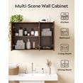 thumbnail image 6 of Joyyskill Large Wall Cabinets Set of 2 Laundry Room Wall Mounted Medicine Cabinet with 3 Door and Shelves Floating Cupboard Kitchen Organizers Pantry Cabinets, Brown, 6 of 7