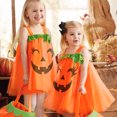 thumbnail image 2 of EnJoCho Toddler Kids Baby Girls Sleeveless Cute Halloween Pumpkins Prints Mesh Tulle Princess Dress Outfits Trendy Holiday Party Performance Clothes Fall Birthday Gift Dresses for Child Girls, 2 of 9