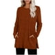 thumbnail image 2 of HongQid Womens Sweaters Crewneck Long Sleeve Shirts with Pockets Fall Outfits 2025 Fashion Winter Clothing Side Slit, 2 of 5