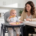 thumbnail image 4 of LINLUX Foldable Infant High Chair with Removable Double Trays, Portable Eating Chair, Gray, 4 of 9