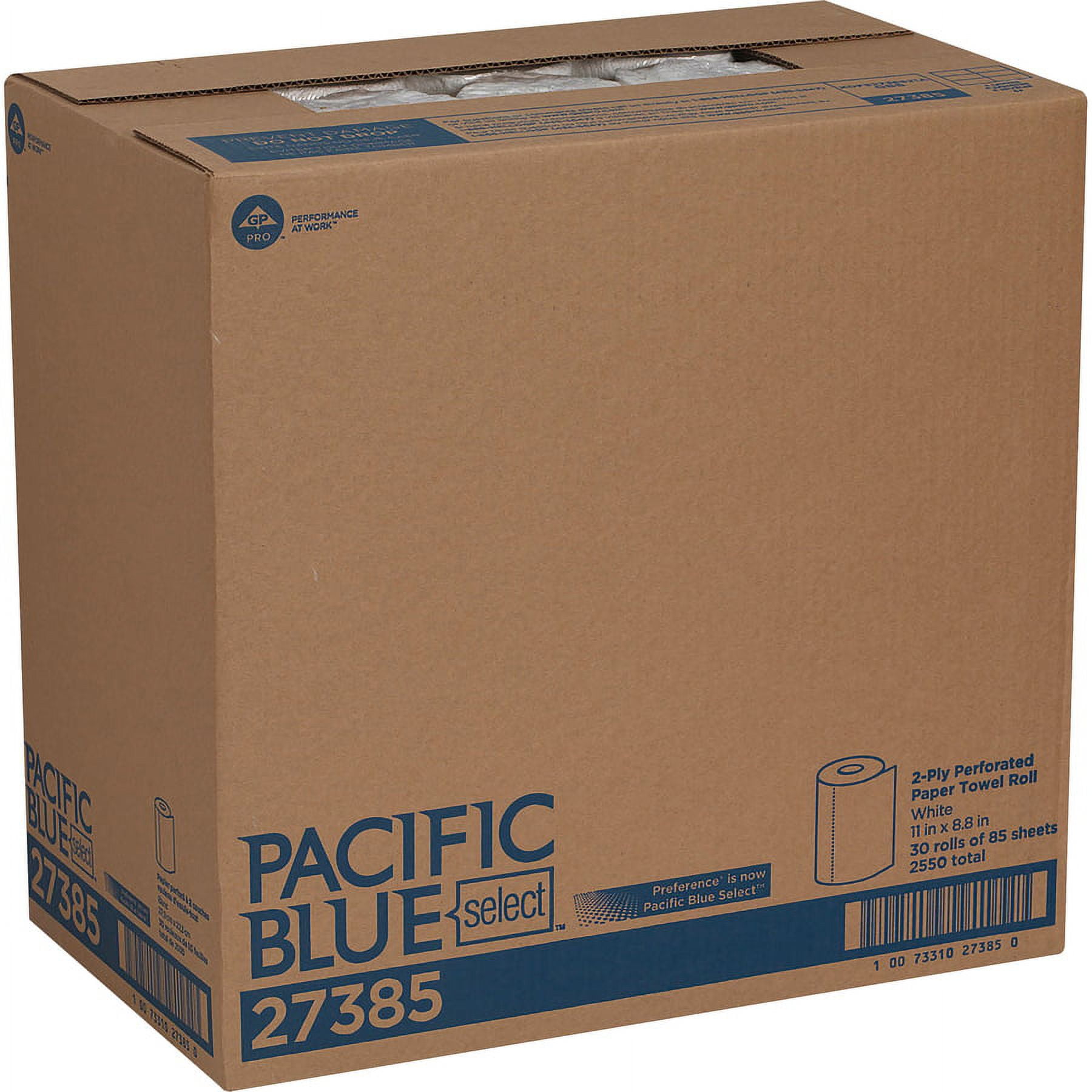 Pacific Blue Select, GPC27385CT, Perforated Paper Towel Roll, 30 / Carton, White