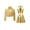Gold, variant on Girls Jazz Hip Hop Dance Outfit 3-Piece Long Sleeve Bomber Jacket Shiny Metallic Vest with Skirt Set Gold 6