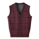 thumbnail image 1 of Chaleco Jacquard para hombres de mediana edad y mayores, chaleco tipo cárdigan suelto con cuello en V de punto de otoño e invierno de talla grande, 1 of 6