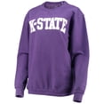 thumbnail image 2 of Women's Pressbox Purple Kansas State Wildcats Comfy Cord Vintage Wash Basic Arch Pullover Sweatshirt, 2 of 3