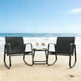 thumbnail image 7 of Casabay 3-Piece Outdoor Courtyard Furniture Set with Patio Chairs & Coffee Table, All Weather Outdoor Seating Breathable Fabric for Yard, Pool, Lawn, Black, 7 of 7