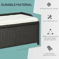 thumbnail image 5 of Outsunny Wicker Storage Bench Deck Box with Comfortable Cushion, Cream, 5 of 9