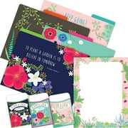 Barker Creek On-Trend Organizer Set, Prickles, Coordinated Set includes 12 Designer File Folders, 50 Sheets of Decorative Computer Paper, and 30 Peel & Stick Library Pockets (4091)