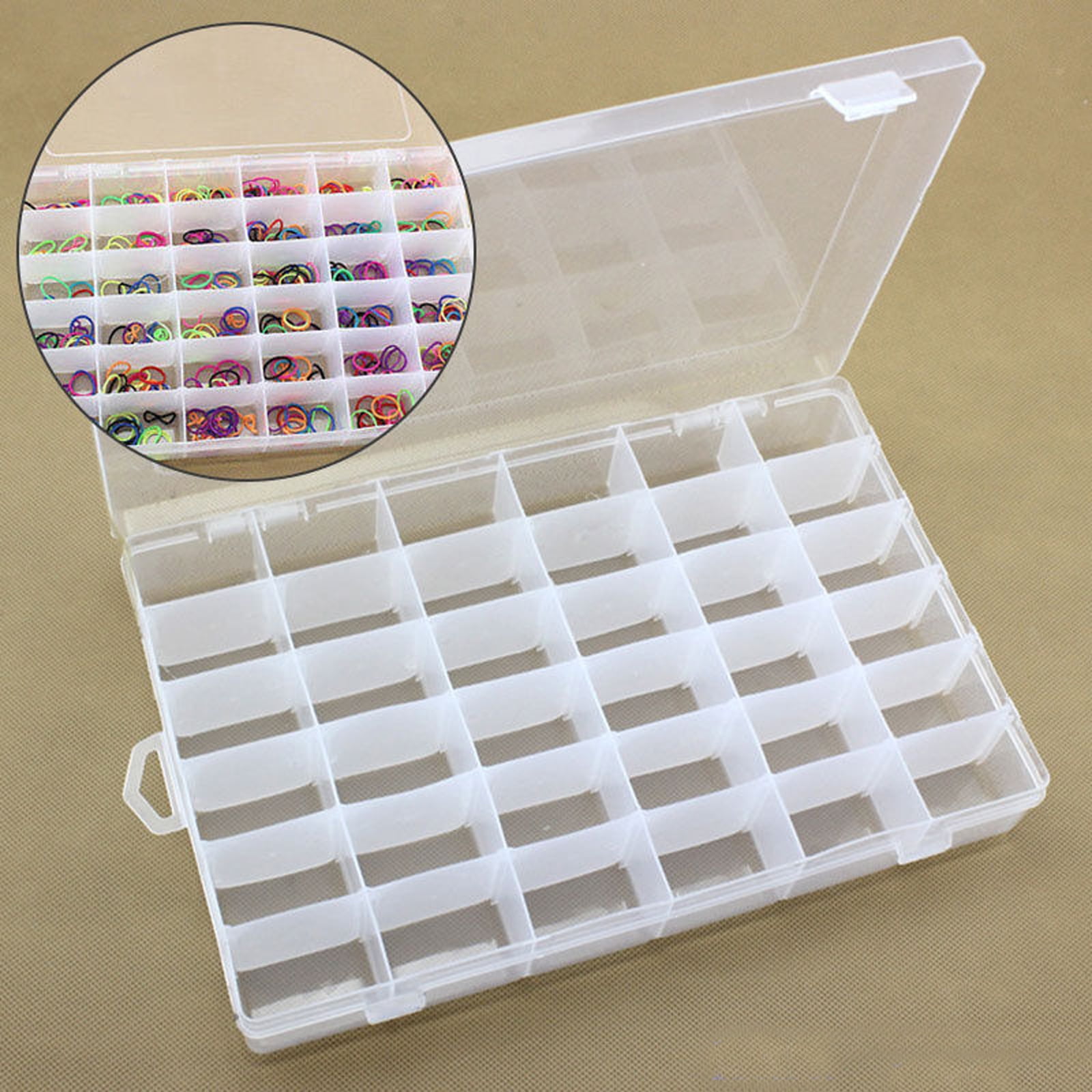 10/15/24 Slots Compartment Plastic Box Jewelry Bead Storage Container Org p D5D6 