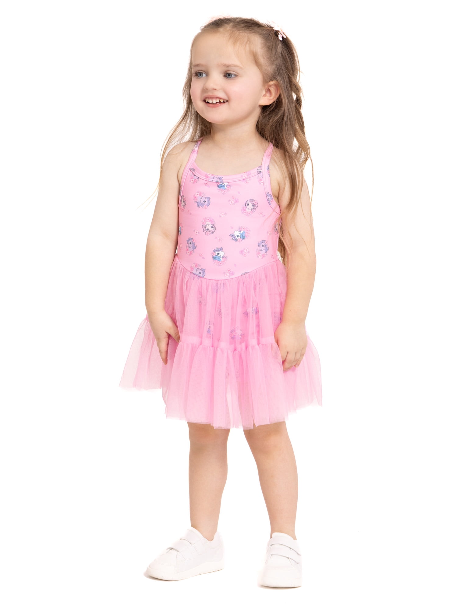 My Little Pony Toddler Girls' Sleeveless Romper with Tulle Skirt, Sizes 12M-5T