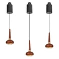 thumbnail image 1 of FSLiving 7W Adjustable Height Track Pendnat Light J-Type Retractable Lift Pendnat Light with Modern Al & Glass Shade Indoor Adjustable Track Light Fixture for Living Room,Brown - 3 Lights, 1 of 7