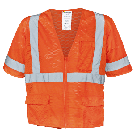 

Ironwear 1294 Class 3 Polyester Mesh Safety Vest w/ Zipper & 6 Pockets