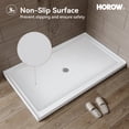thumbnail image 2 of HOROW Shower Base 60" x 36", Center Drain Single Threshold Shower Base in White with Efficient Drainage, Non-Slip, 2 of 9