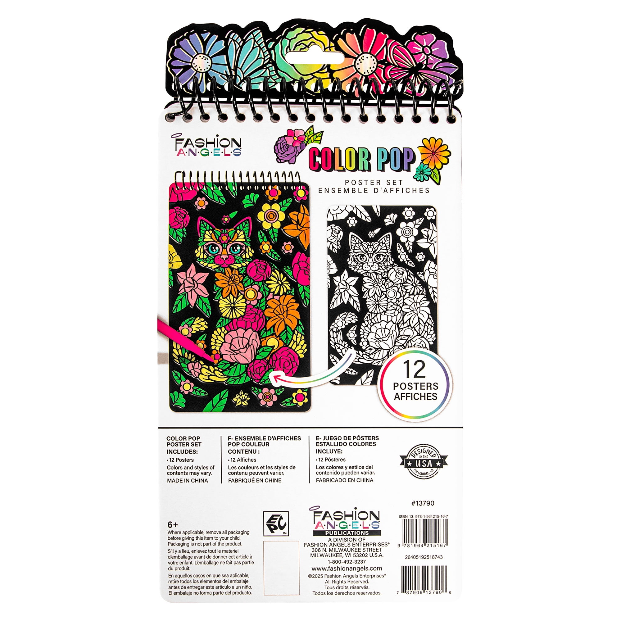 Fashion Angels Color Pop Compact Poster Set with 18 Perforated Posters