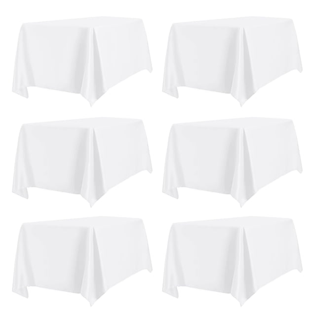 Mantel PureFit, 6 unidades, color blanco, 152 x 260 cm, poliéster