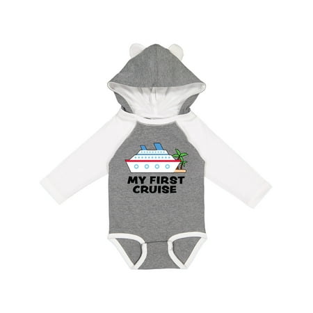 

Inktastic My First Cruise with Cruise Ship and Palm Trees Gift Baby Boy or Baby Girl Long Sleeve Bodysuit