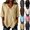 Beige, variant on Sheghy Womens T Shirts Casual Solid Color 3/4 Sleeve V-Neck Gray S Loose Vacation