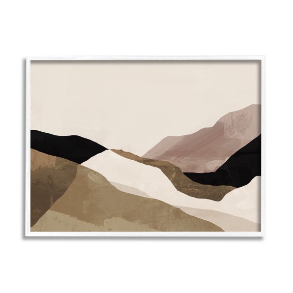 Stupell Industries Abstract Desert Dunes Collage Abstract Painting White Framed Art Print Wall Art, 20 x 16