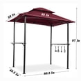 thumbnail image 4 of Unique Choice 8 x 5 ft. Steel Grill Gazebo Double Tier Top Canopy, Burgundy, 4 of 9