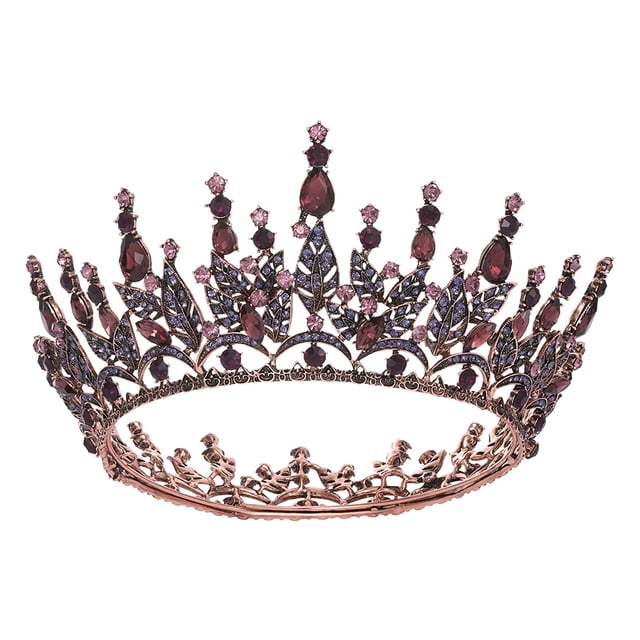 Jinsinto Gothic Queen Crown Ladies Rhinestone Wedding Crown, Purple Crown and Crown, Gothic Costume Party Accessories, Perfect for Birthday Ball Halloween Gothic Queen Crown Ladies Rhinestone Wedding Crown, Purple Crown and Crown, Gothic Costume Party Accessories, Perfect for Birthday Ball Halloween