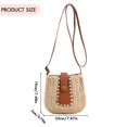 thumbnail image 3 of Bolsos de hombro para mujer Bolsos de playa de bandolera de tejido de verano de paja Blanco DQrwqpou Para Estrenar, 3 of 3
