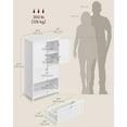 thumbnail image 3 of VASAGLE Floor Storage Cabinet, Freestanding Storage Unit with 4 Doors, Adjustable Shelves, 11.8 x 23.6 x 43.3 Inches, for Entryway, Bathroom, White UBBC552P31, 3 of 10