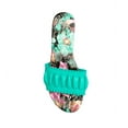 thumbnail image 4 of Cecelia New York Liberty Turquois Floral Print Slip On Open Toe Slide Sandals (Turquois, 9.5), 4 of 4