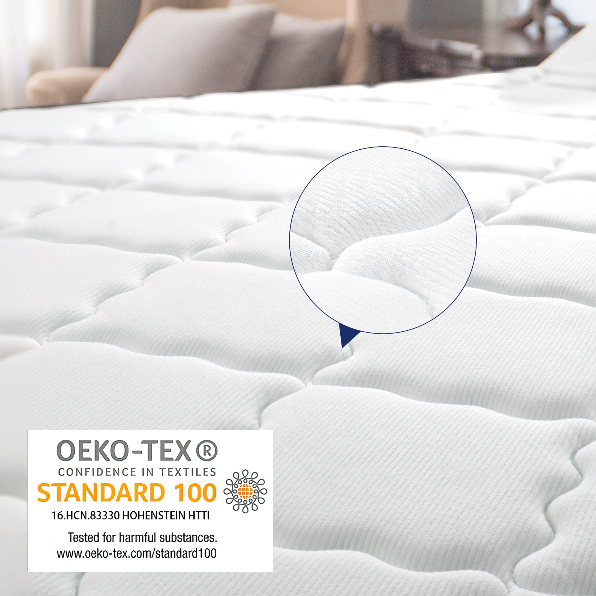 Twin Mattress, Waykar 10 inch Hybrid Cooling Memory Foam and 5-Zone Pocket Innersprings Mattress for Motion Isolation/ Edge Support/Back Pain Relief, Medium Firm, 75 x 40