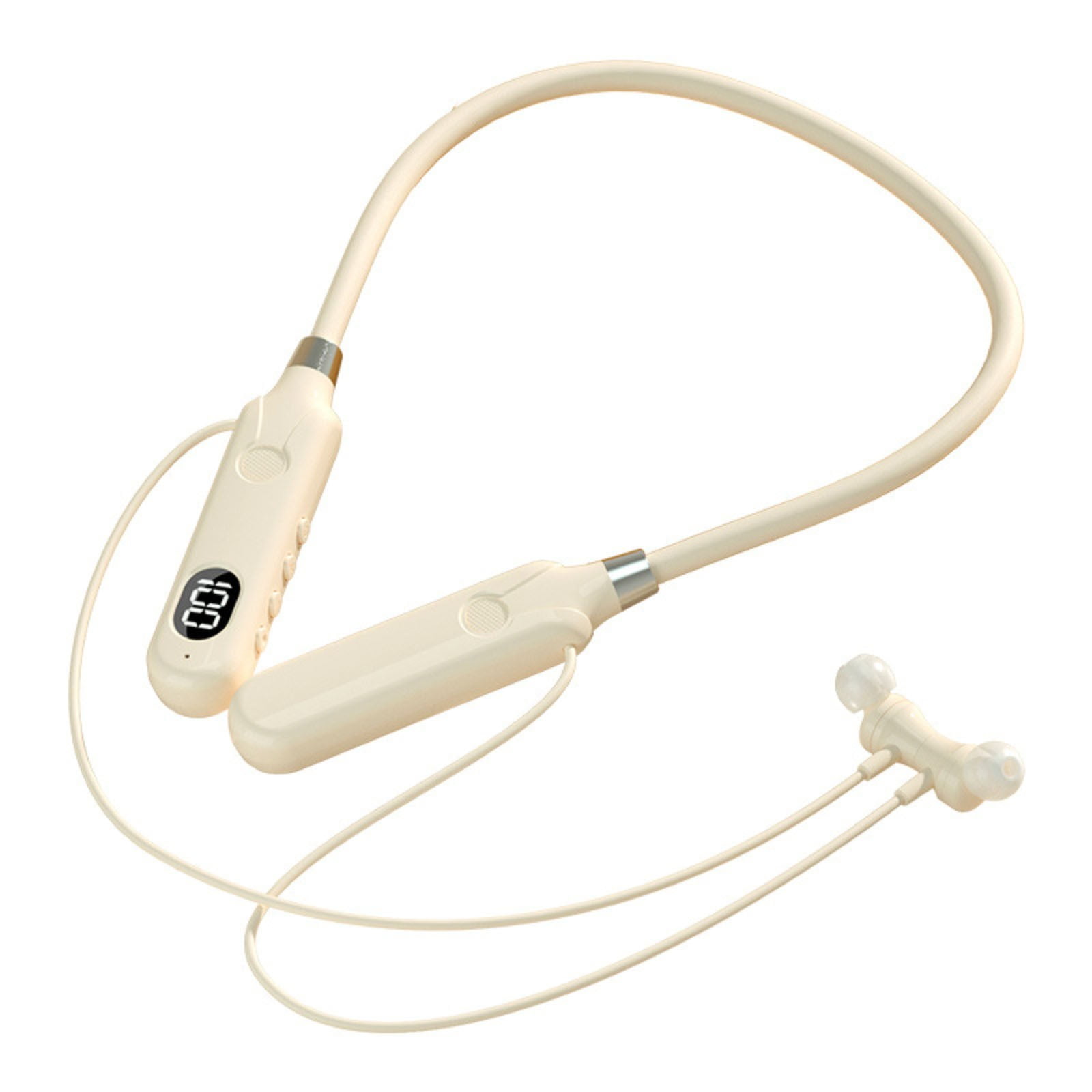 Go Air Pop True Wireless Bluetooth Earbuds & Charging Case - Pink, Dual Connect, IPX4 Sweat Resistance, Bluetooth 5 Connection, 3 EQ Sound Settings Signature, Balanced, Bass Boost - Beige