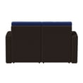 thumbnail image 5 of Flash Furniture Seneca Brown Faux Rattan Loveseat with All-Weather Navy Cushions, 5 of 9