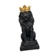 thumbnail image 5 of Figura de león con corona, adorno de mesa, colección decorativa artesanal para escritorio Negro, 5 of 9
