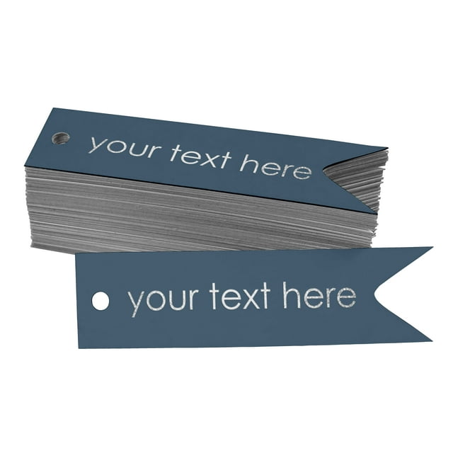 Darling Souvenir Silver Foil Personalized Paper Hang Tags Your Text Here Party Favor Tags 50 Pieces