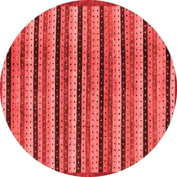 Ahgly Company Machine Washable Indoor Round Abstract Red Modern Area Rugs, 4' Round