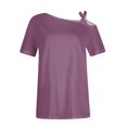 thumbnail image 4 of Short Sleeve Tops For Women, Spring Casual Sexy Cold Shoulder Short T-Shirt Top Eyelet Women White Try Before You Buy Womens Clothing Casual Shirts Cropped Tank Tops Casual (XXL, Purple) Unbranded, 4 of 5