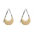 thumbnail image 1 of Bolso Mujer Paja Tejido Media Luna Verano Playa para Viajes Al Aire Libre Beige, 1 of 2