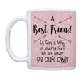 thumbnail image 2 of ThisWear BFF Christian Gifts Best Friend Never On Our Own Bestie Gifts 11 ounce 2 Pack Coffee Mugs Pink, 2 of 4