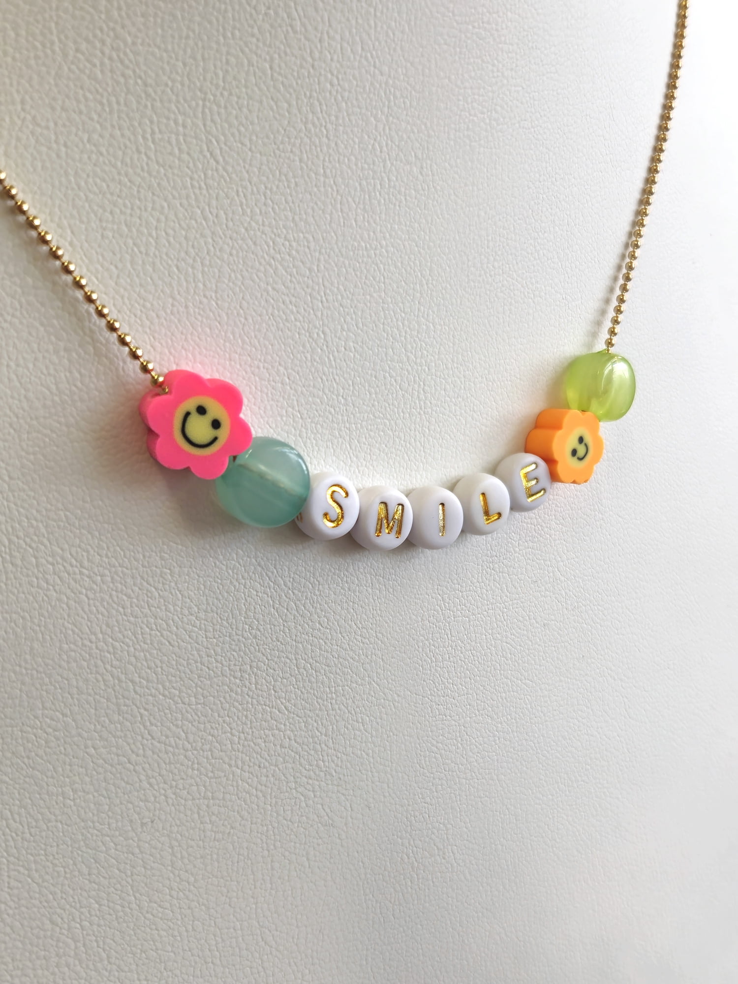 Wonder Nation DIY Smile Letter Beaded Necklace, Girls