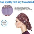 thumbnail image 4 of Penkiiy Working Caps with Buttons Adjustable Sweatband Tie Back Printed Working Hats for Women Men Wine, 4 of 7