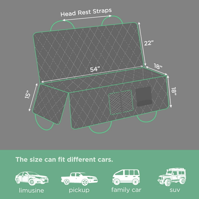 LifeFair Dog Car Seat Covers for Pets Car Hammock with Mesh Window 900D Heavy Duty ScratchProof Nonslip Waterproof Dog Back Seat covers for SUV Truck