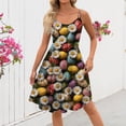 thumbnail image 3 of Women's Print Sexy Off-The-Shoulder Punk Vintage Dress Earthy Yellow A S, 3 of 4