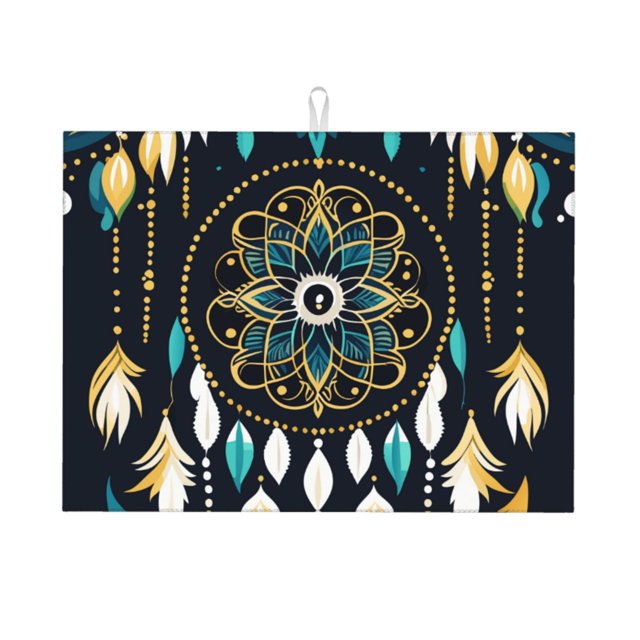 Balery Boho Dreamcatcher Alfombrilla de Secado para Cocina, 18x24 Pulgadas, Súper Absorbente para Platos y Encimeras