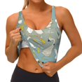thumbnail image 3 of Picia Cute Farm Birds Sports Bra for Women,Padded Strappy Sports Bras Medium Support Yoga Bra with Removable Cups,Running Yoga Bra-XX-Large, 3 of 9
